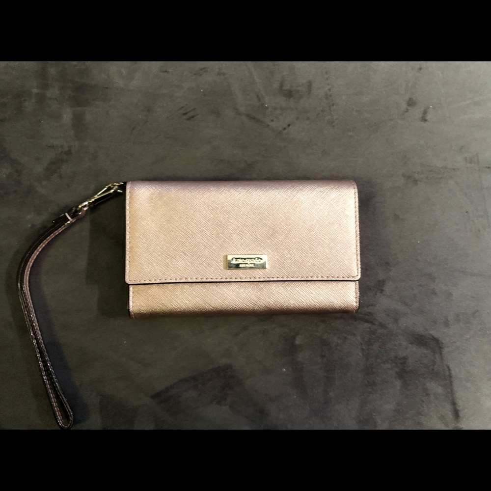 Rose gold phone wallet
